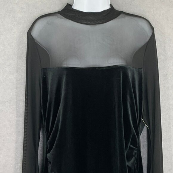 Wild Fable Velvet Dress XXL Black Mesh Sheer Mock Neck Party Whimsigoth Vamp - Picture 4 of 13